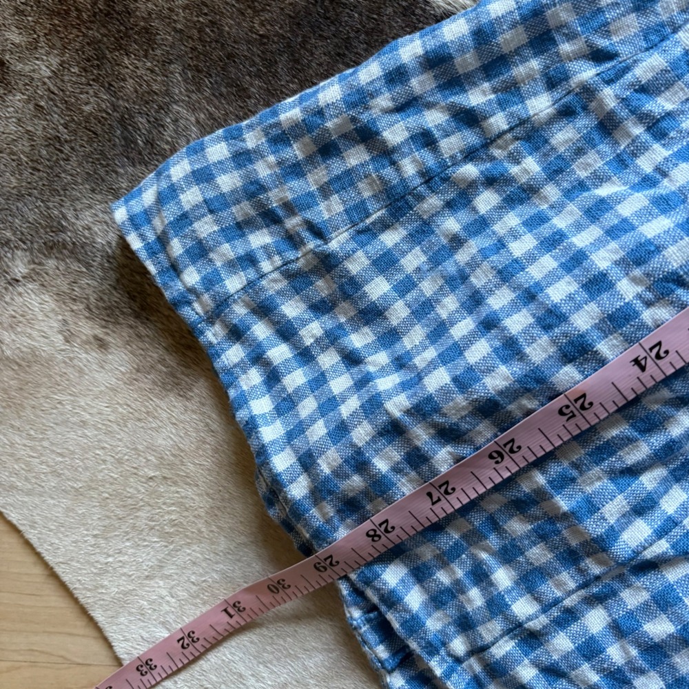 REFORMATION Brigitte linen dress Mini Gingham Blue Size 0 - Picture 9 of 9